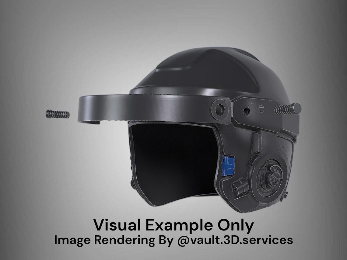 Alex Murphy’s Detroit Police Cosplay Helmet – Robocop (1987) – DIY Print Kit - Image 3