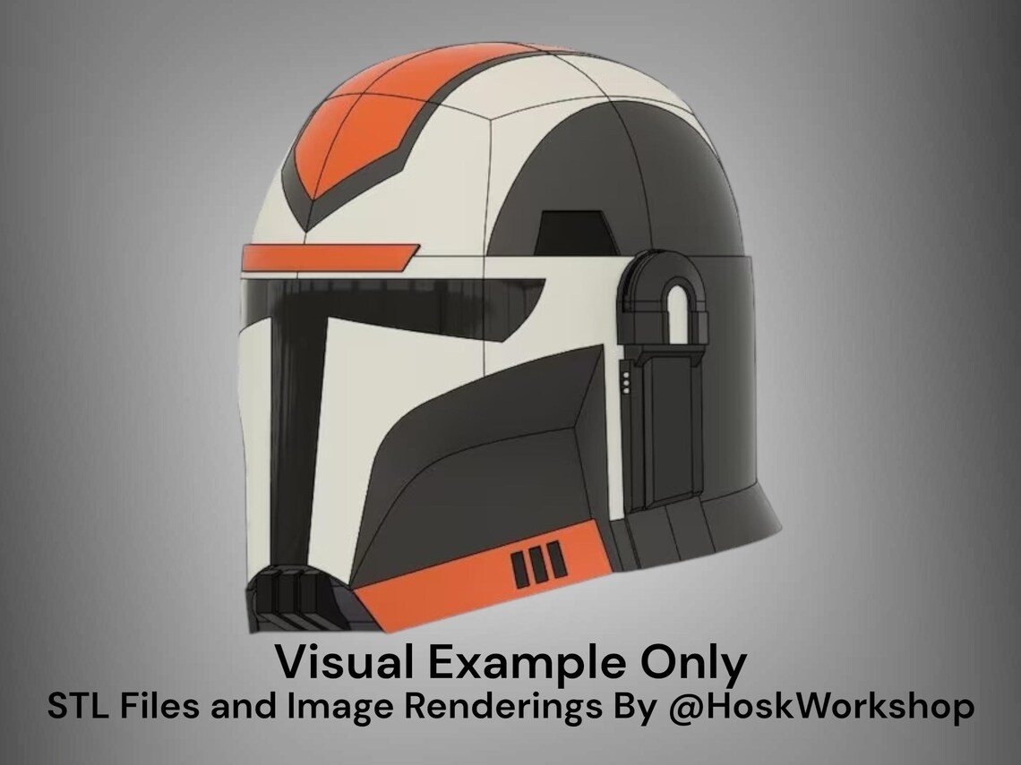 Hunter Inspired Custom Mandalorian Helmet – DIY Print Kit - Image 3