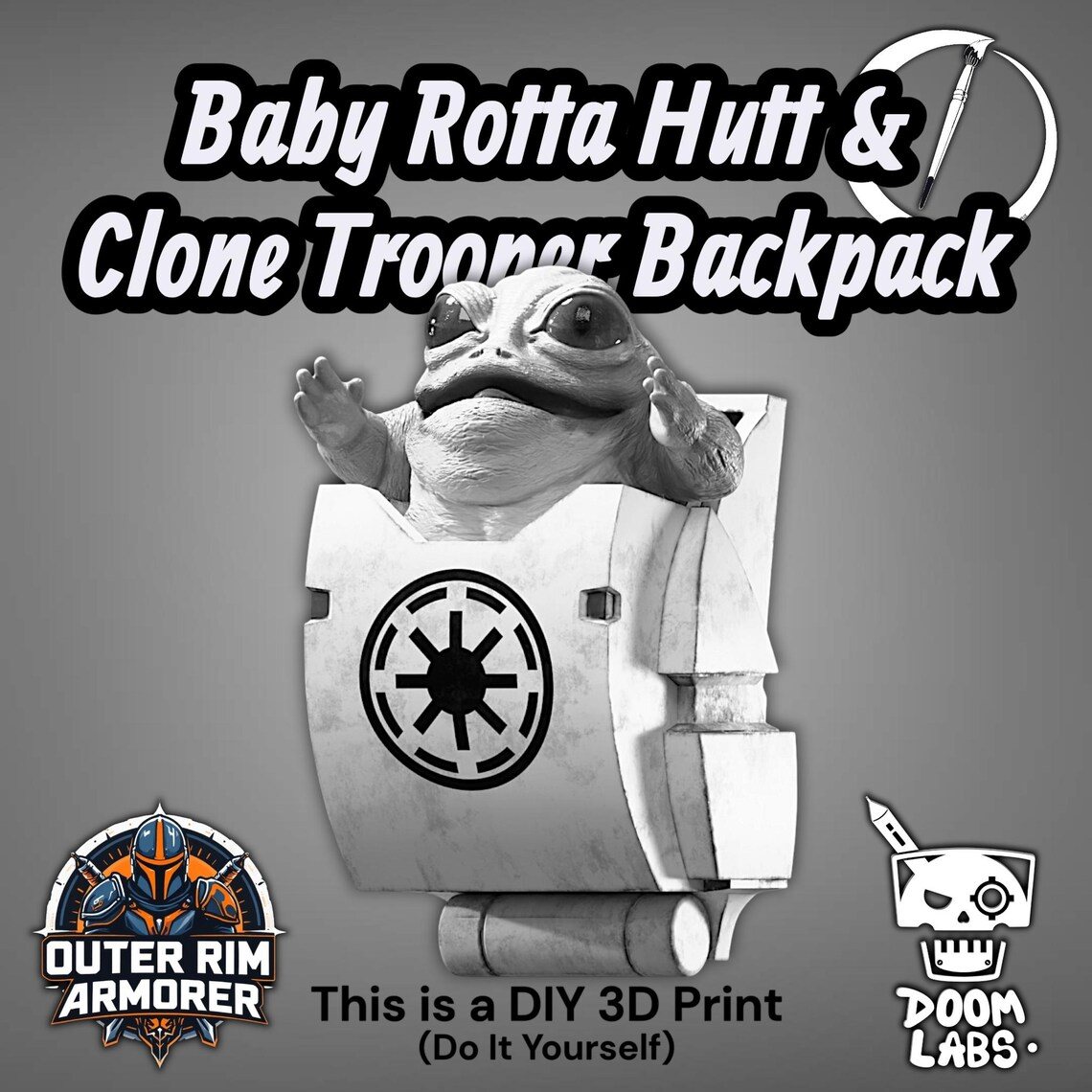 Baby Rotta the Hutt & Clone Trooper Backpack – DIY Print Kit 1 Baby Rotta the Hutt & Clone Trooper Backpack – DIY Print Kit