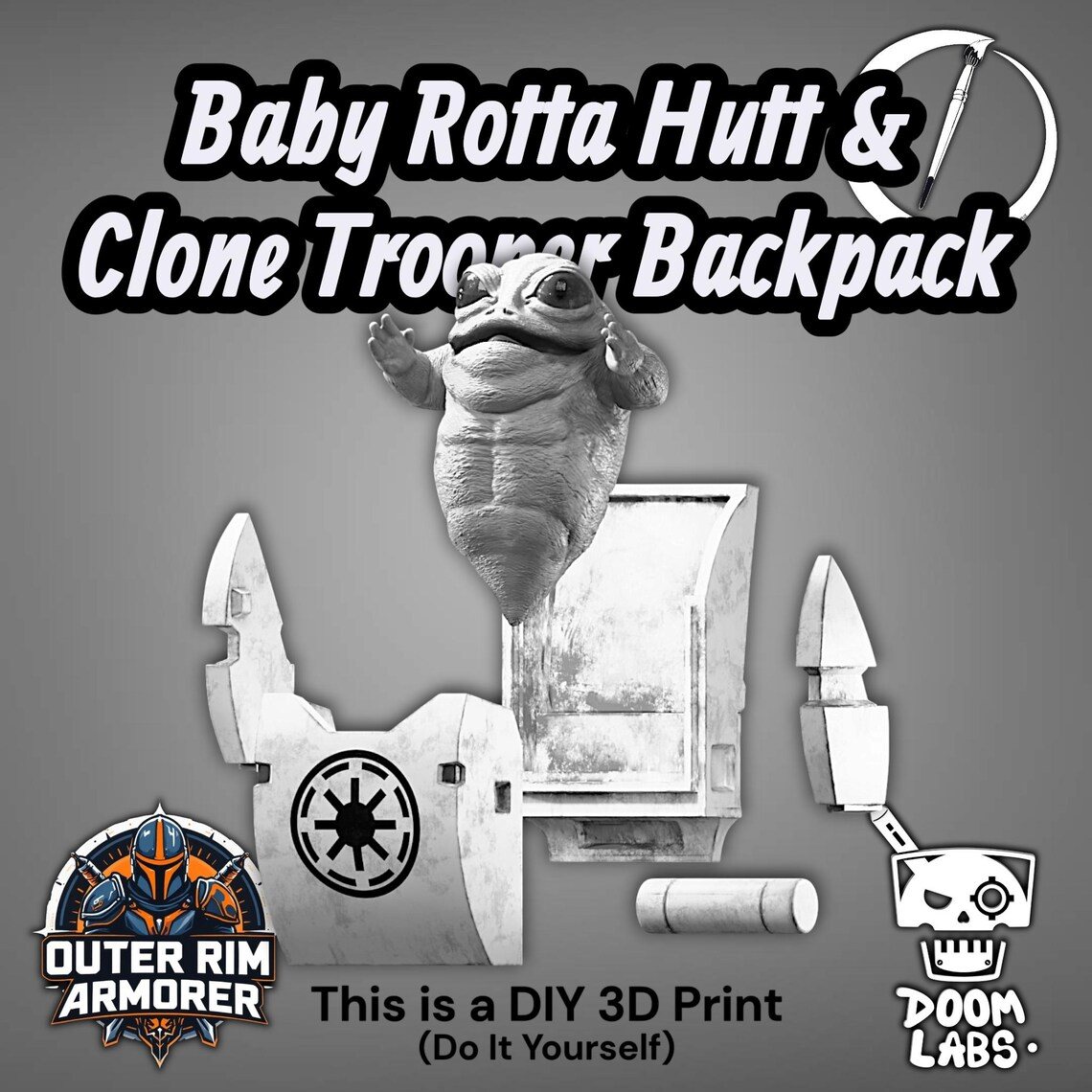 Baby Rotta the Hutt & Clone Trooper Backpack – DIY Print Kit 2 Baby Rotta the Hutt & Clone Trooper Backpack – DIY Print Kit - Image 2