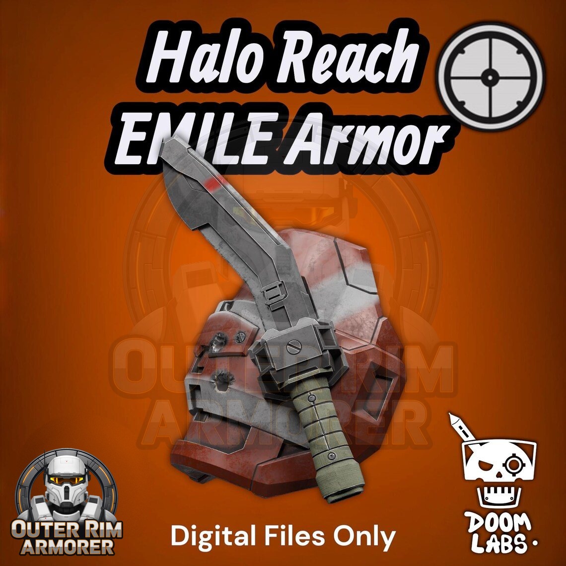 Halo Reach Emile Shoulder Armor with Kukri Machete - Image 3